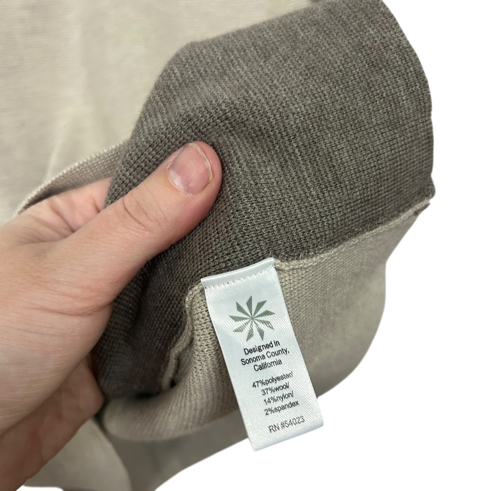 Athleta Fitted Sweater Dress S Wool Blend Neutral Minimalist Colorblock Capsule - Picture 3 of 7